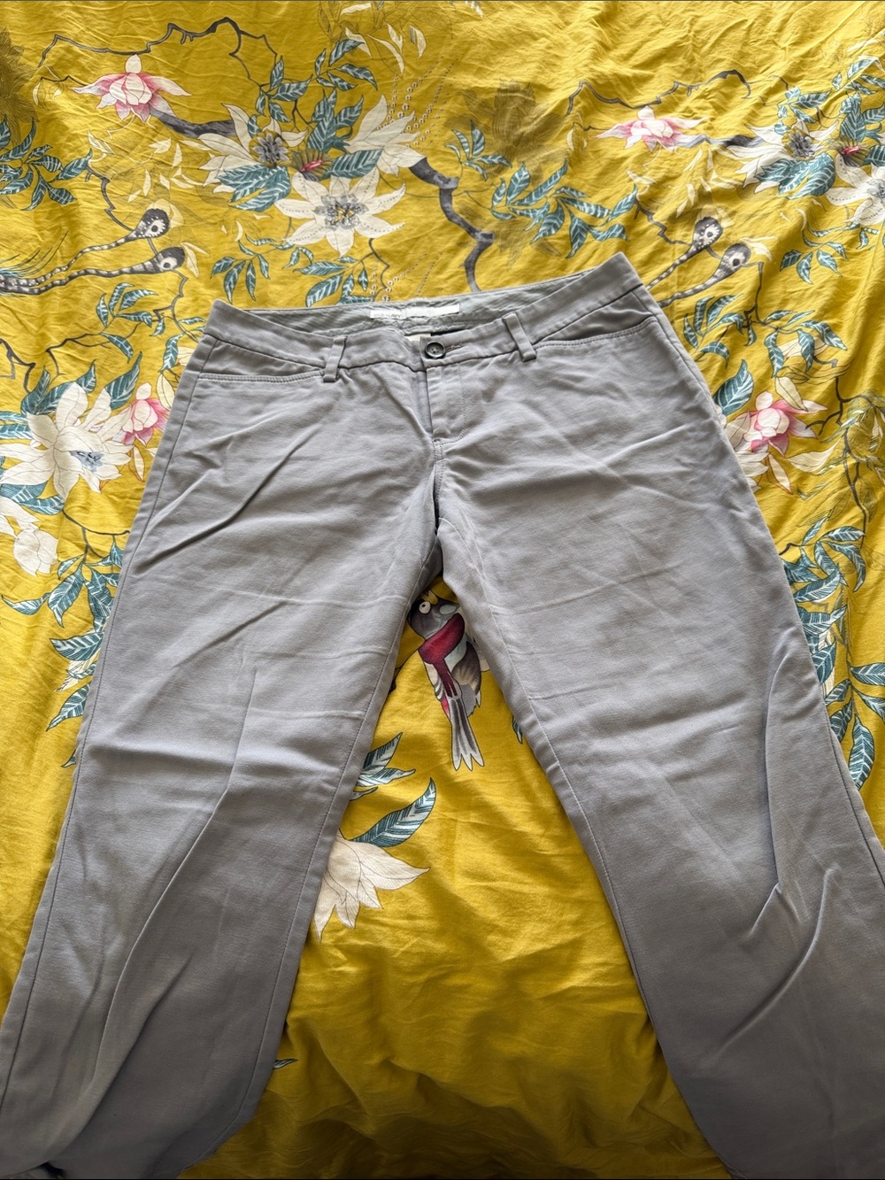 Old Navy Light Gray Stretch Work Pants Slacks